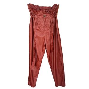 Who What Wear, NWOT | Paperbag Waist Vegan Leather Pants | Women’s Size 4